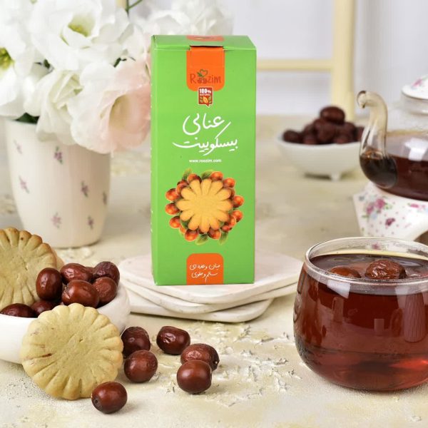 بیسکوییت سالم با طعم عناب – میانوعدهای خوشمزه و طبیعی با خواص عناب