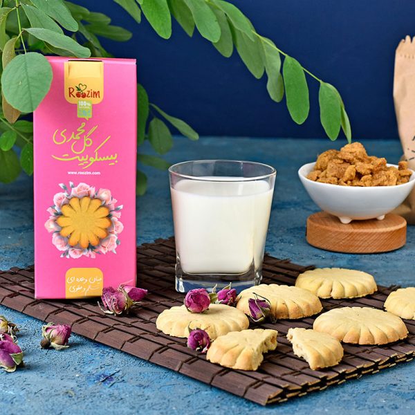 بیسکویت سالم با طعم گل محمدی